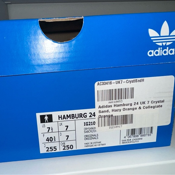 Adidas Cream and Orange Retro Sneakers - Picture 2 of 5